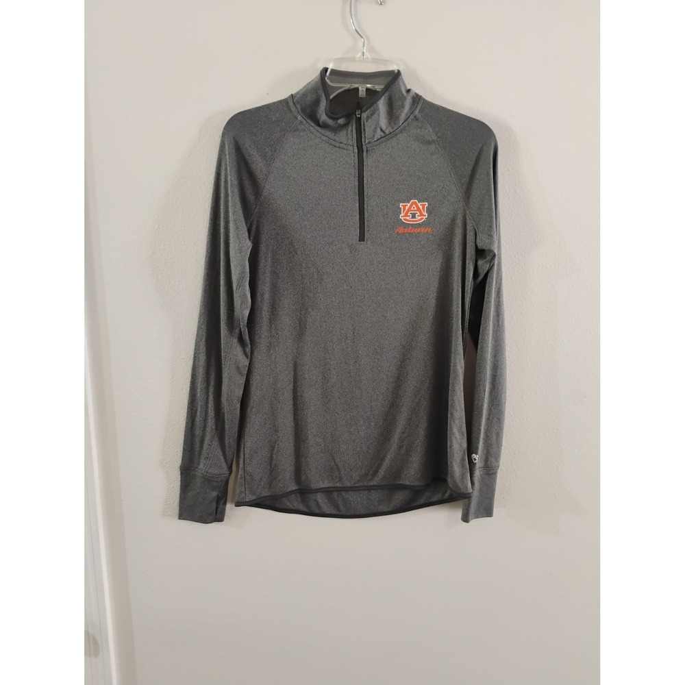 Colosseum Auburn Tigers Womens Quarter Zip Pullover Grey Heather Large